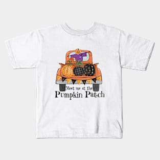 Meet Me At The Pumpkin Patch Autumn Fall Design Kids T-Shirt